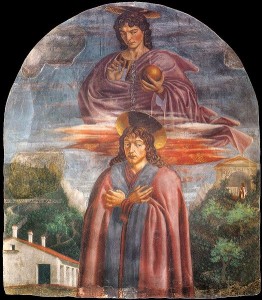 San Giuliano e il Redentore, cm. 223 x 209, affresco, 1451, basilica della Santissima Annunziata, Firenze.